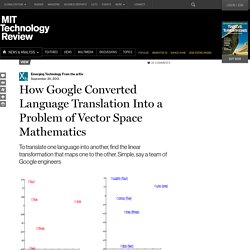 How Google Converted Language Translation Into a Problem of Vector Space Mathematics