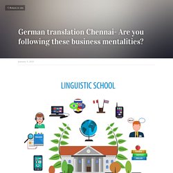 German translation Chennai- Are you following these business mentalities?