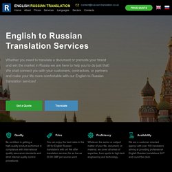 English to Russian Translation Services in the UK, London, from £0.06 GBP