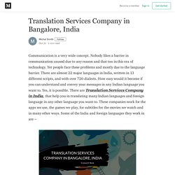 Translation Services Company in Bangalore, India