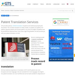 Patent Translation Services From GTS Translation Company