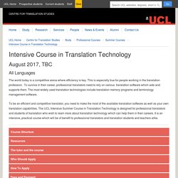 Intensive Course in Translation Technology