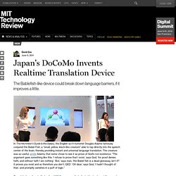 Japan's DoCoMo Invents Realtime Translation Device