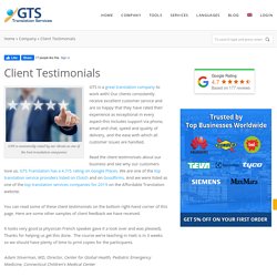 Read The Client Testimonials About Our Business