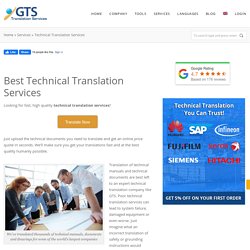 Best Technical Translation Services From GTS Translation