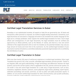 Legal Translation Services in Dubai