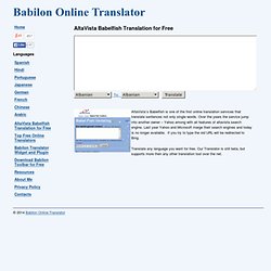 AltaVista Babelfish Translation for Free