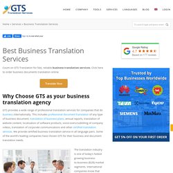 Best Business Translation Services From GTS