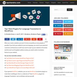 Top 7 Best Plugins For Language Translation in WordPress - WPChandra