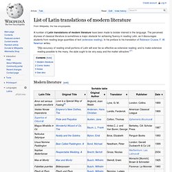 List of Latin translations of modern literature