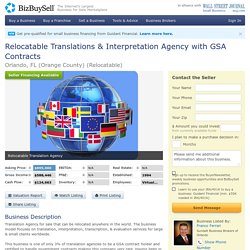 Relocatable Translations & Interpretation Agency with GSA Contracts: Business For Sale in Orlando, Orange County, Florida, United States on BizBuySell.com
