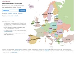 European word translator: an interactive map