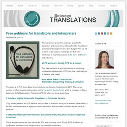 Free webinars for translators and interpreters