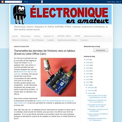 Électronique en amateur: Transmettre les données de l'Arduino vers un tableur (Excel ou Libre Office Calc)