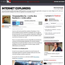Transmettre la « vertu des hackers » à des ados