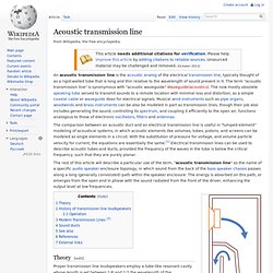 Acoustic transmission line, wikipedia