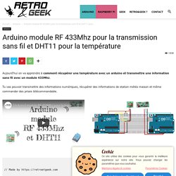 Arduino module RF 433Mhz pour la transmission sans fil et DHT11 pour la température