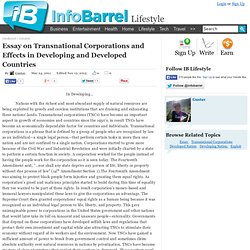 Essay on Transnational Corporations and Effects in Developing and Developed Countries