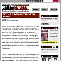 The Global 1%: Exposing the Transnational Ruling Class – Censored Notebook, Investigative Research