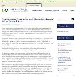 Transobturator Transvaginal Mesh Slings: Scars Remain on the Pudendal Nerve – Lifecare123