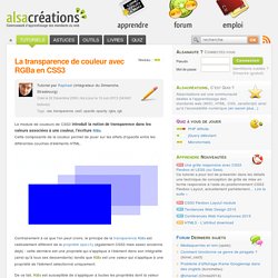 La transparence de couleur avec RGBa en CSS3