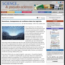 Ouverture, transparence et confiance dans les logiciels - Afis - Association française pour l'information scientifique