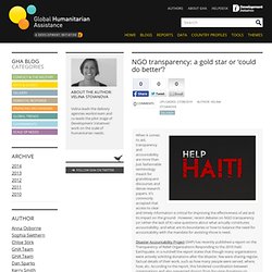 NGO transparency: a gold star or ‘could do better’?