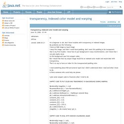 transparency, indexed color model and warping