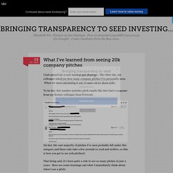 What I’ve learned from seeing 20k company pitches - Bringing transparency to seed investing...