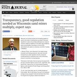 Transparency, good regulation needed as Wisconsin sand mines multiply, expert says