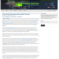 Time to Get Transparent about Cyber Security