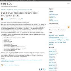 SQL Server Transparent Database Encryption (TDE) - Fort SQL