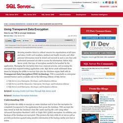 Database Security content from SQL Server Pro