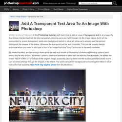 Add A Transparent Text Area To An Image With Photoshop