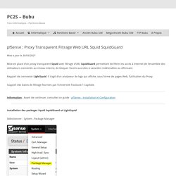 pfSense : Proxy Transparent Filtrage Web URL Squid SquidGuard