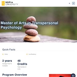 Sofia University - Master of Arts in Transpersonal Psychology