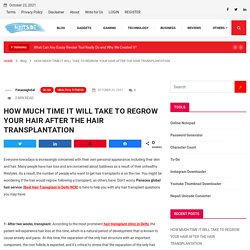 HOW MUCH TIME IT WILL TAKE TO REGROW YOUR HAIR AFTER THE HAIR TRANSPLANTATION » MyITside