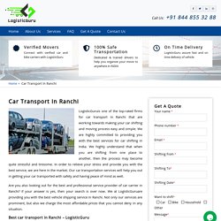 Car Transport in Ranchi by LogisticGuru - Reliable & Safe Services