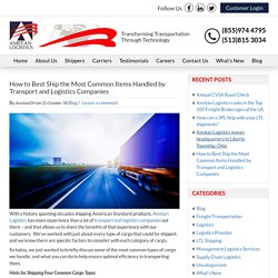 Most Common Items Handled by Transport and Logistics Companies