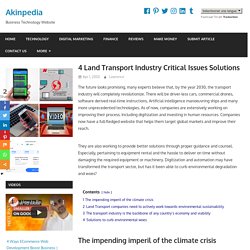 4 Land Transport Industry Critical Issues Solutions