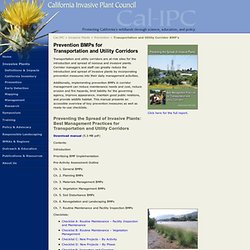 Cal-IPC: BMPs Transportation and Utility Corridors