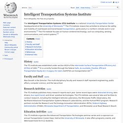 Intelligent Transportation Systems Institute