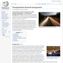 Transportation demand management