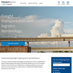 Freight Transportation & Logistics Terminology