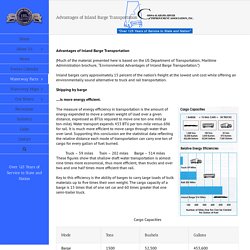 Advantages of Inland Barge Transportation – Coosa- Alabama River Improvement Assn