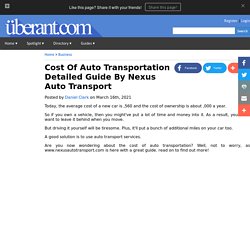 Cost Of Auto Transportation Detailed Guide By Nexus Auto Transport