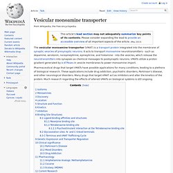 Vesicular monoamine transporter