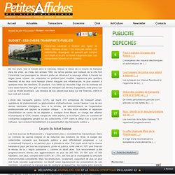 Budget : ces chers transports publics - Petites Affiches des Alpes-Maritimes - annonces légales, appels d'offres, ventes aux enchères...