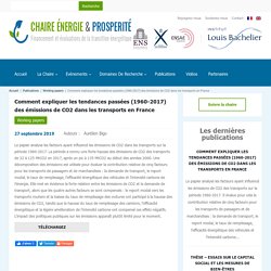 Comment expliquer les tendances passées (1960-2017) des émissions de CO2 dans les transports en France - Chaire Energie et Prospérité