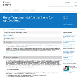 Error Trapping with Visual Basic for Applications